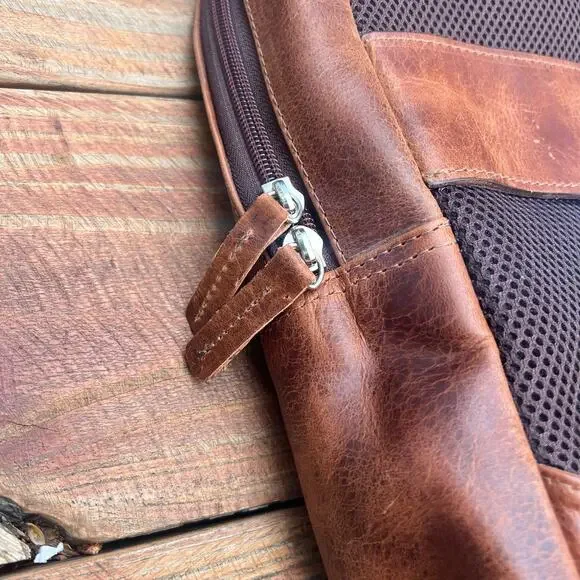 Artepiel Handmade Leather Backpack Brown 17” Ron Zacapa Centenario Guatemala NWT - Picture 13 of 16